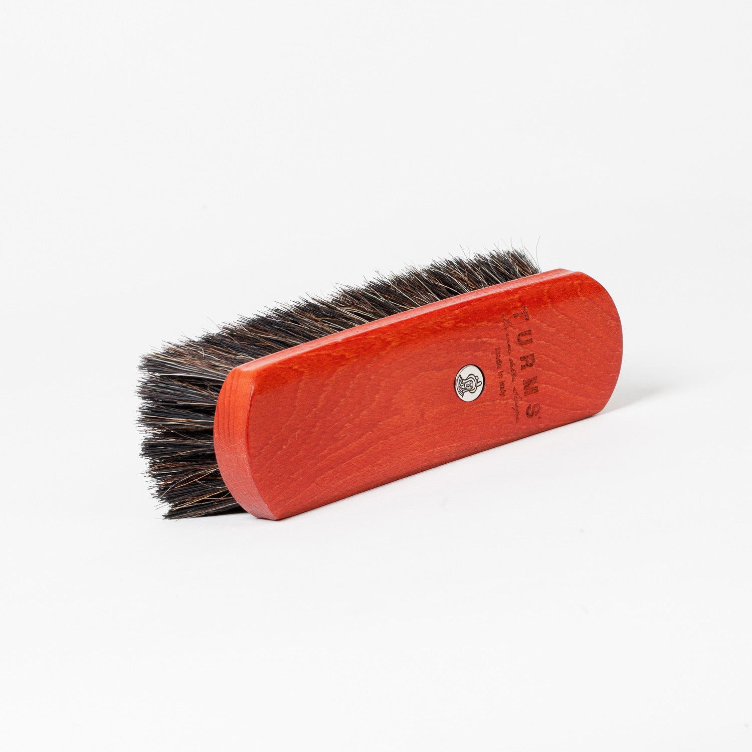 Polierbürste "Horsehair Brush" aus rot lasiertem Buchenholz - Handarbeit